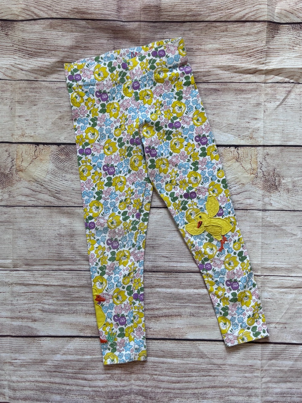 Mini Boden Floral Leggings with Ducks